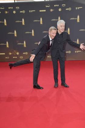 Michael Kessler and Michael Mittermeier arriving at the German Television Award ceremony at the MMC Studios in Cologne on 10 09 2025