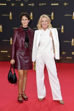 and Maria Furtwaengler arriving at the German Television Award ceremony at the MMC Studios in Cologne on 10 09 2025