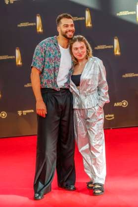 abb Bianca Heinicke with boyfriend Timothy Hill on the red carpet at the German Television Award 2025 at the MMC Studios on 0 09 2025 in Cologne NRW Germany