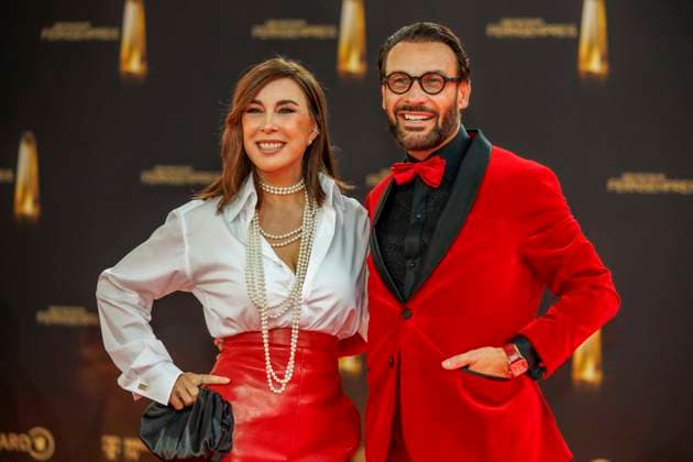 abb Judith Williams and Alexander Klaus Stecher as guests on the red carpet at the German Television Award 2025 ceremony at the MMC Studios on 0 09 2025 in Cologne NRW Germany