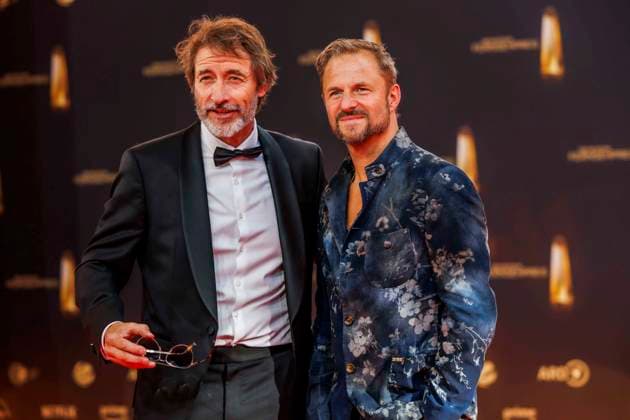 abb Guido Broscheit and Philipp Hochmair as guests on the red carpet at the German Television Award 2025 ceremony at the MMC Studios on 0 09 2025 in Cologne NRW Germany
