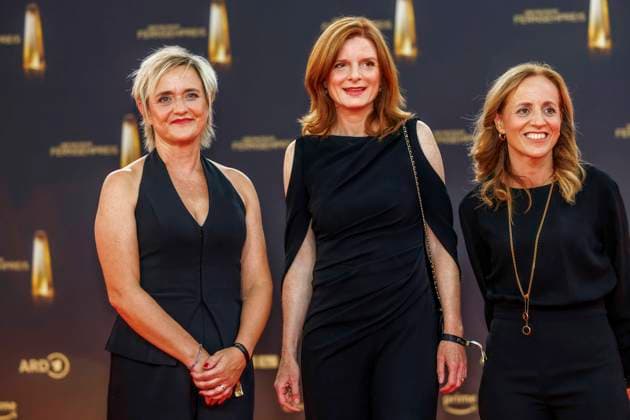 abb Ellen Ehni WDR Editor-in-Chief, Dr. Katrin Vernau, WDR Director General on the red carpet at the German Television Award 2025 ceremony at the MMC Studios on 0 09 2025 in Cologne NRW Germany
