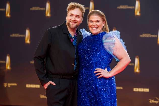 abb Knud Riepen and Gisa Flake as guests on the red carpet at the German Television Award 2025 ceremony at the MMC Studios on 0 09 2025 in Cologne NRW Germany