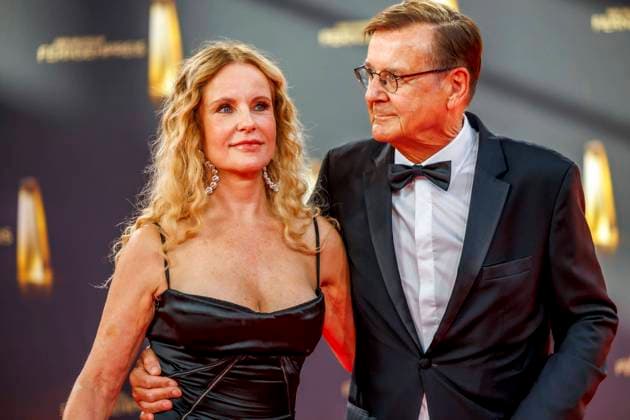 abb Katja Burkard and Hans Mahr as guests on the red carpet at the German Television Award 2025 ceremony at the MMC Studios on 0 09 2025 in Cologne NRW Germany