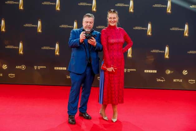 abb Armin Rohde Actor with wife Karen Boehne on the red carpet at the German Television Award 2025 at the MMC Studios on 0 09 2025 in Cologne NRW Germany