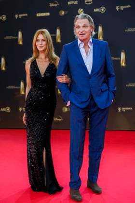abb Ester Schweins and Stefan Juergens as guests on the red carpet at the German Television Award 2025 ceremony at the MMC Studios on 0 09 2025 in Cologne NRW Germany