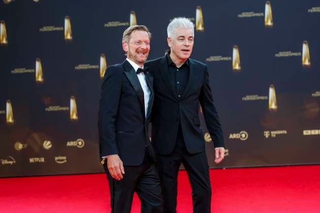 abb Michael Kessler and Michael Mittermeier as guests on the red carpet at the German Television Award 2025 ceremony at the MMC Studios on 0 09 2025 in Cologne NRW Germany