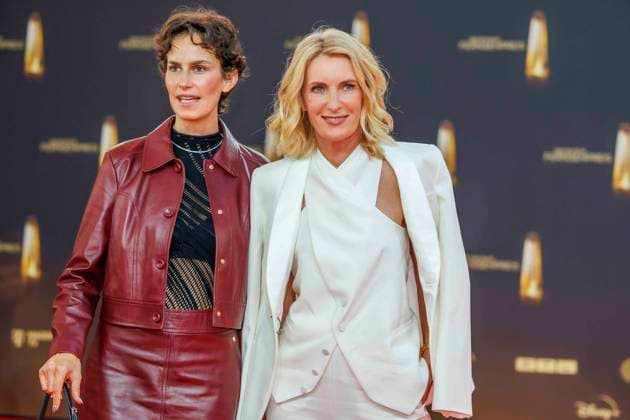 abb Saralisa Volm and Maria Furtwaengler as guests on the red carpet at the German Television Award 2025 ceremony at the MMC Studios on 0 09 2025 in Cologne NRW Germany