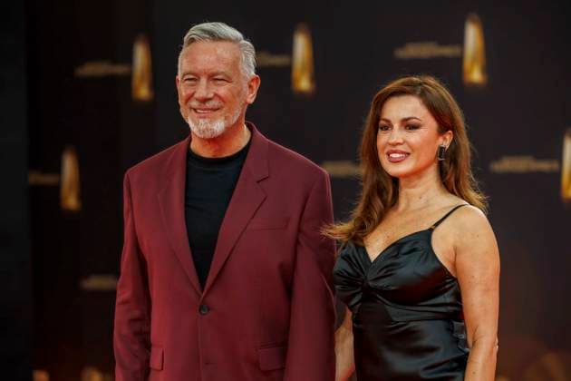 abb Otto Steiner and Natalia Avelon as guests on the red carpet at the German Television Award 2025 ceremony at the MMC Studios on 0 09 2025 in Cologne NRW Germany