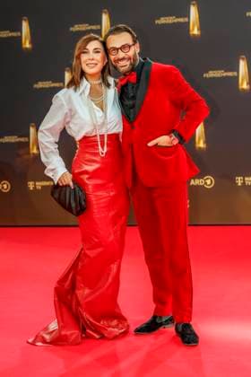 abb Judith Williams and Alexander Klaus Stecher as guests on the red carpet at the German Television Award 2025 ceremony at the MMC Studios on 0 09 2025 in Cologne NRW Germany