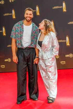 abb Bianca Heinicke with boyfriend Timothy Hill on the red carpet at the German Television Award 2025 at the MMC Studios on 0 09 2025 in Cologne NRW Germany
