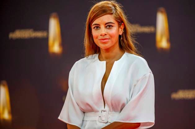 abb Collien Fernandes Ulmen alone on the red carpet at the German Television Award 2025 at the MMC Studios on 0 09 2025 in Cologne NRW Germany