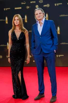 abb Ester Schweins and Stefan Juergens as guests on the red carpet at the German Television Award 2025 ceremony at the MMC Studios on 0 09 2025 in Cologne NRW Germany