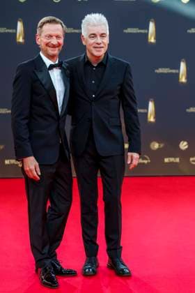 abb Michael Kessler and Michael Mittermeier as guests on the red carpet at the German Television Award 2025 ceremony at the MMC Studios on 0 09 2025 in Cologne NRW Germany