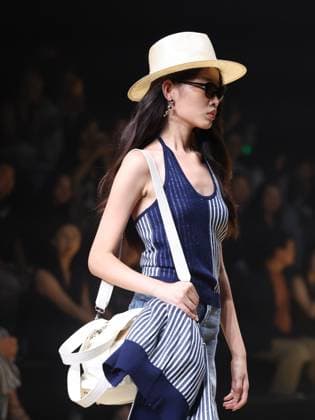 BEIJING, CHINA - SEPTEMBER 11: A model walks the runway at the URA-MON collection by designer Tong Liting on day 7 of China Fashion Week AW25 Collection at 798Â·751 PARK on September 11, 2025 in Beijing, China.  Copyright: xChinaxNewsxServicex 111590208116