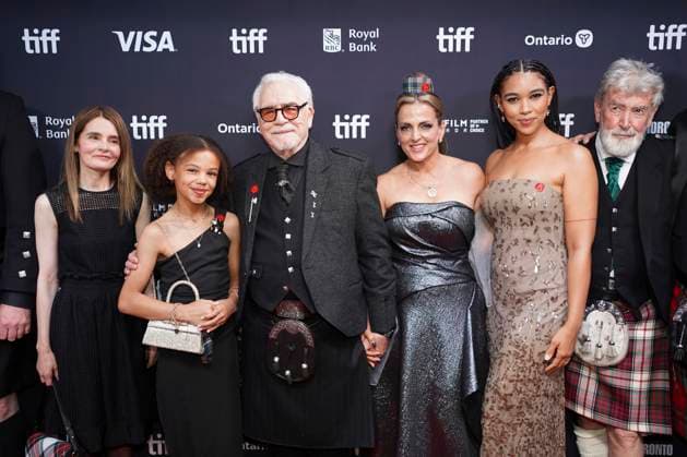 September 11, 2025, Toronto, Ontario, Canada: (L-R) Shirley Henderson, Alexandra Wilkie, Brian Cox, Nicole Ansari-Cox, Alexandra Shipp and David Ashton attend the red carpet for the Ã¢â‚¬ËœGlenrothanÃ¢â‚¬â ¢ premiere during the 2025 Toronto International Film Festival at Roy Thomson Hall. on September 11, 2025 in Toronto, Canada. Toronto Canada - ZUMAe321 20250911_zea_e321_002 Copyright: xLeonardoxRamirezx