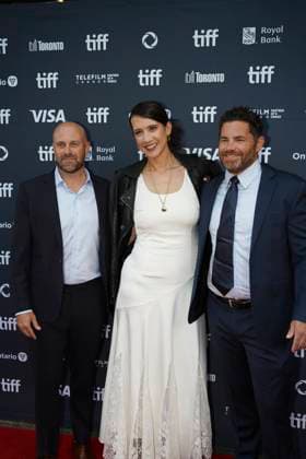 September 11, 2025, Toronto, Ontario, Canada: (L-R) Chris Lemole, Margot Hand and Tim Zajaros attend the red carpet for the Ã¢â‚¬ËœEasy s WaltzÃ¢â‚¬â ¢ premiere during the 2025 Toronto International Film Festival at Roy Thomson Hall. on September 11, 2025 in Toronto, Canada. Toronto Canada - ZUMAe321 20250911_zea_e321_084 Copyright: xLeonardoxRamirezx