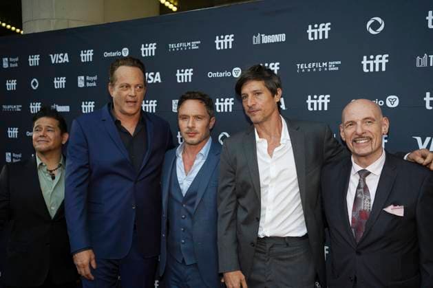 September 11, 2025, Toronto, Ontario, Canada: (L-R) Aaron Abeyt, Vince Vaughn, Nic Pizzolatto, Simon Rex and Paul Campanella attends the red carpet for the Ã¢â‚¬ËœEasy s WaltzÃ¢â‚¬â ¢ premiere during the 2025 Toronto International Film Festival at Roy Thomson Hall. on September 11, 2025 in Toronto, Canada. Toronto Canada - ZUMAe321 20250911_zea_e321_141 Copyright: xLeonardoxRamirezx