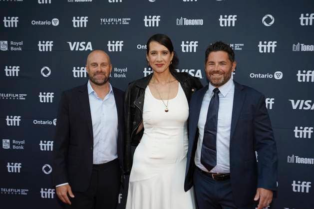 September 11, 2025, Toronto, Ontario, Canada: (L-R) Chris Lemole, Margot Hand and Tim Zarjos attend the red carpet for the Ã¢â‚¬ËœEasy s WaltzÃ¢â‚¬â ¢ premiere during the 2025 Toronto International Film Festival at Roy Thomson Hall. on September 11, 2025 in Toronto, Canada. Toronto Canada - ZUMAe321 20250911_zea_e321_155 Copyright: xLeonardoxRamirezx