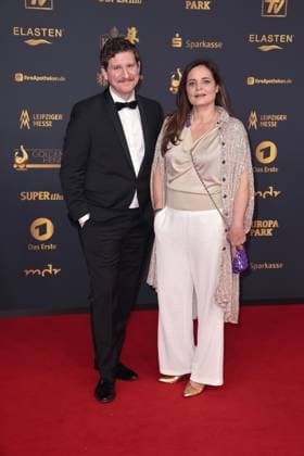 Dominik Weber and Elisabeth Lanz at the Goldene Henne award ceremony on 12 09 2025 in Leipzig Goldene Henne 2025 award ceremony in Leipzig