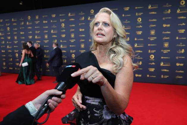 Presentation of the Golden Hen 2025 Barbara Schöneberger German television presenter, nominee in the Entertainment category on the red carpet Presentation of the Golden Hen 2025 on 12 09 2025 at Leipziger Messe, Hall 1 Leipzig, Saxony, Germany