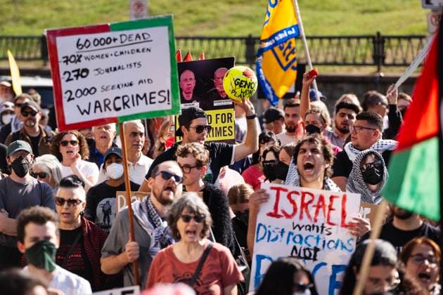 September 12, 2025, Halifax, Ns, Canada: Demonstrators block a street while protesting outside the venue where Team Israel and Team Canada compete in a Davis Cup tennis match in Halifax on Friday, Sept. 12, 2025. Halifax Canada  - ZUMAc35_ 20250912_zaf_c35_055 Copyright: xDarrenxCalabresex