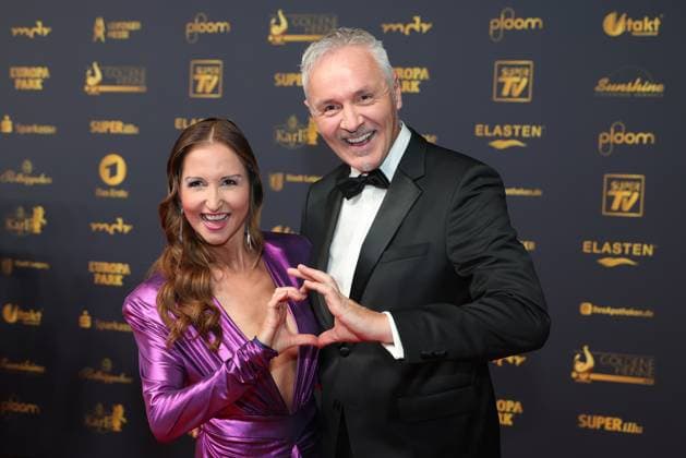 Presentation of the Golden Hen 2025 Anita Hofmann and husband Christian Filip on the red carpet Presentation of the Golden Hen 2025 on 12 09 2025 at Leipziger Messe, Hall 1 Leipzig, Saxony, Germany
