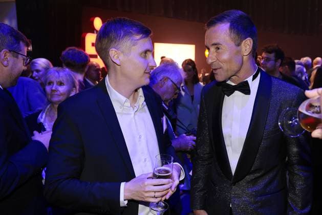 Till Reiners and Kai Pflaume at the after-show party at the award ceremony of Die Goldene Henne on 12 09 2025 in Leipzig Goldene Henne 2025 award ceremony in Leipzig