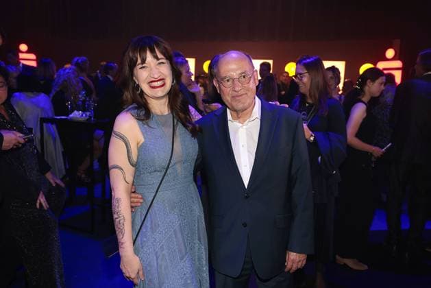 Heidi Reichinnek and Gregor Gysi at the after-show party at the award ceremony of Die Goldene Henne on 12 09 2025 in Leipzig Goldene Henne 2025 award ceremony in Leipzig