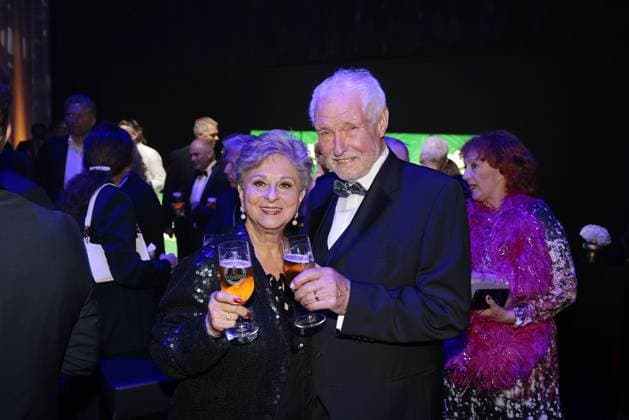Dagmar Frederic and Klaus Lenk at the after-show party at the Goldene Henne award ceremony on 12 09 2025 in Leipzig Goldene Henne 2025 award ceremony in Leipzig