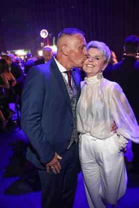 Goldene Henne 2025 Party Party Linda Feller and husband Andreas Schulz Goldene Henne 2025, 12 09 2025, Leipzig Copyright: xEventpressxFuhrx