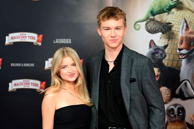 Emilia Pieske and Leonard Conrads at the premiere of the movie Die Schule der magischen Tiere 4 at Mathäser Filmpalast Munich, 12 09 2025 Foto:xR.xHeinex xFuturexImagex tiere_5950