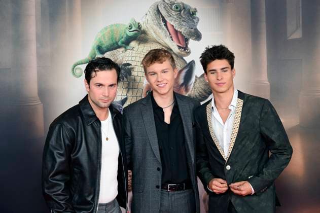 Samuel Schneider, Leonard Conrads and Loris Sichrovsky at the premiere of the movie Die Schule der magischen Tiere 4 at Mathäser Filmpalast Munich, 12 09 2025 Foto:xR.xHeinex xFuturexImagex tiere_5954