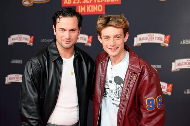 Samuel Schneider and Philip Müller at the premiere of the movie Die Schule der magischen Tiere 4 at Mathäser Filmpalast Munich, 12 09 2025 Foto:xR.xHeinex xFuturexImagex tiere_5991