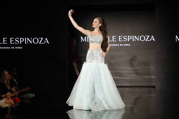 New York Fashion Week - Espinoza Models showcase the latest designs by Mexican designer Michelle Espinoza on the Art Hearts Fashion runway at New York Fashion Week in Lower Manhattan, New York, on September 12, 2025. NEW YORK United States  Copyright: xDeccioxSerranox originalFilename: serrano-notitle250912_npVue.jpg