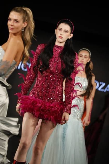 New York Fashion Week - Espinoza Models showcase the latest designs by Mexican designer Michelle Espinoza on the Art Hearts Fashion runway at New York Fashion Week in Lower Manhattan, New York, on September 12, 2025. NEW YORK United States  Copyright: xDeccioxSerranox originalFilename: serrano-notitle250912_npNxF.jpg