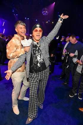 abb Marcell Damaschke and Julian F M Stoeckel as guests at the after-show party at the Goldene Henne 2025 awards ceremony at Messe Leipzig on 12 09 2025