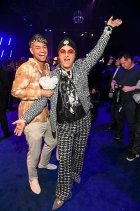 abb Marcell Damaschke and Julian F M Stoeckel as guests at the after-show party at the Goldene Henne 2025 awards ceremony at Messe Leipzig on 12 09 2025