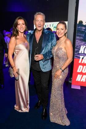 abb Julia Berger, Olaf Berger and Stefanie Hertel as guests at the after-show party at the Goldene Henne 2025 awards ceremony at Messe Leipzig on 12 09 2025