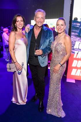 abb Julia Berger, Olaf Berger and Stefanie Hertel as guests at the after-show party at the Goldene Henne 2025 awards ceremony at Messe Leipzig on 12 09 2025