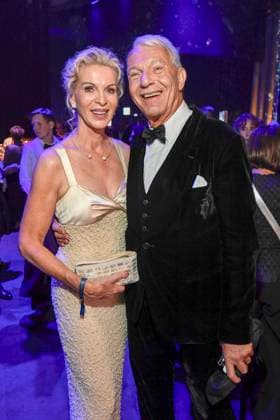 abb Grit Weis and Joe Groebel as guests at the after-show party at the Goldene Henne 2025 awards ceremony at Messe Leipzig on 12 09 2025