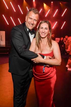 abb Rene Kindermann with his wife Katja as guests at the after-show party at the Golden Hen 2025 awards ceremony at Messe Leipzig on 12 09 2025