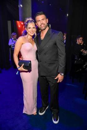 abb Jessie Noe Scheuermann and Jay Khan as guests at the after-show party at the Goldene Henne 2025 awards ceremony at Messe Leipzig on 12 09 2025