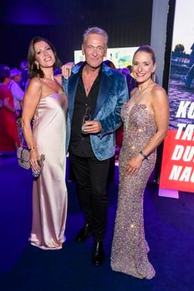 abb Julia Berger, Olaf Berger and Stefanie Hertel as guests at the after-show party at the Goldene Henne 2025 awards ceremony at Messe Leipzig on 12 09 2025