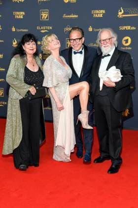 abb Heike Koefer, Anne Kasprik, Oliver Dunck and Oren Schmuckler as guests on the red carpet at the Golden Hen 2025 awards ceremony at Messe Leipzig on 12 09 2025