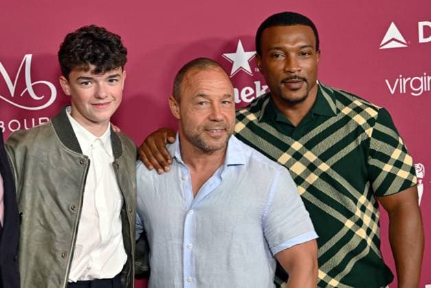The cast of Adolescence (L-R) Owen Cooper, Stephen Graham and Ashley Walters attend BAFTA North America s TV Tea Party at the Maybourne Beverly Hills in Beverly Hills, California on Saturday, September 13, 2025.  LAP2025091305 CHRISxCHEW