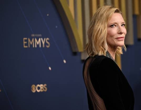 Cate Blanchett arrives for the 77th annual Primetime Emmy Awards at the Peacock Theater in Los Angeles on Sunday, September 14, 2025.  LAP2025091442 CHISxCHEW