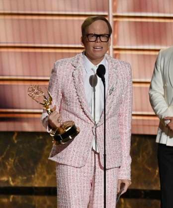 Jeff Hiller accepts the Outstanding Supporting Actor in a Comedy Series award for Somebody Somewhere onstage at the 77th annual Primetime Emmy Awards at the Peacock Theater in Los Angeles on Sunday, September 14, 2025.  LAP202509148022 JIMxRUYMEN