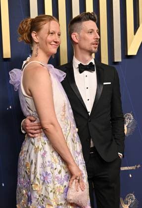 (L-R) Kelsey Fox Bennett Boyd, and Ballard C. Boyd arrive for the 77th annual Primetime Emmy Awards at the Peacock Theater in Los Angeles on Sunday, September 14, 2025.  LAP2025091486 CHISxCHEW