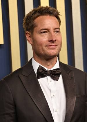 Justin Hartley arrives for the 77th annual Primetime Emmy Awards at the Peacock Theater in Los Angeles on Sunday, September 14, 2025.  LAP2025091494 CHISxCHEW